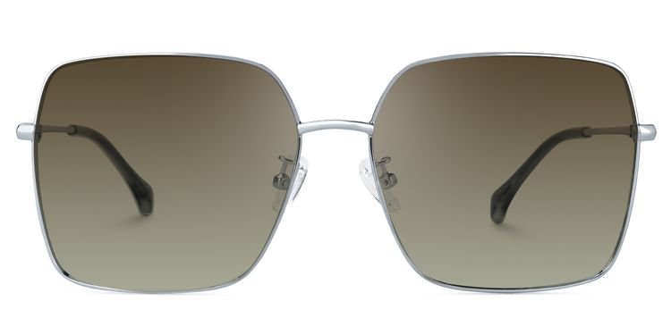 Marlo Silber Rechteckig Sonnenbrille