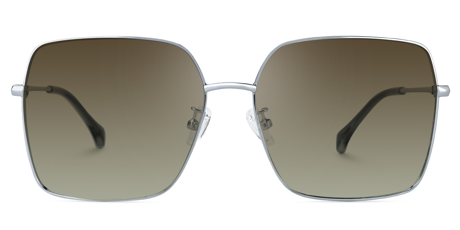 Marlo Silber Rechteckig Sonnenbrille gutes Bild
