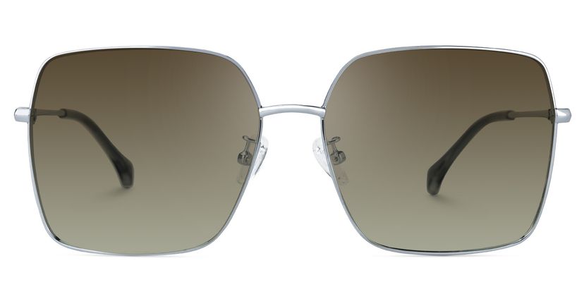 Marlo Silber Rechteckig Sonnenbrille