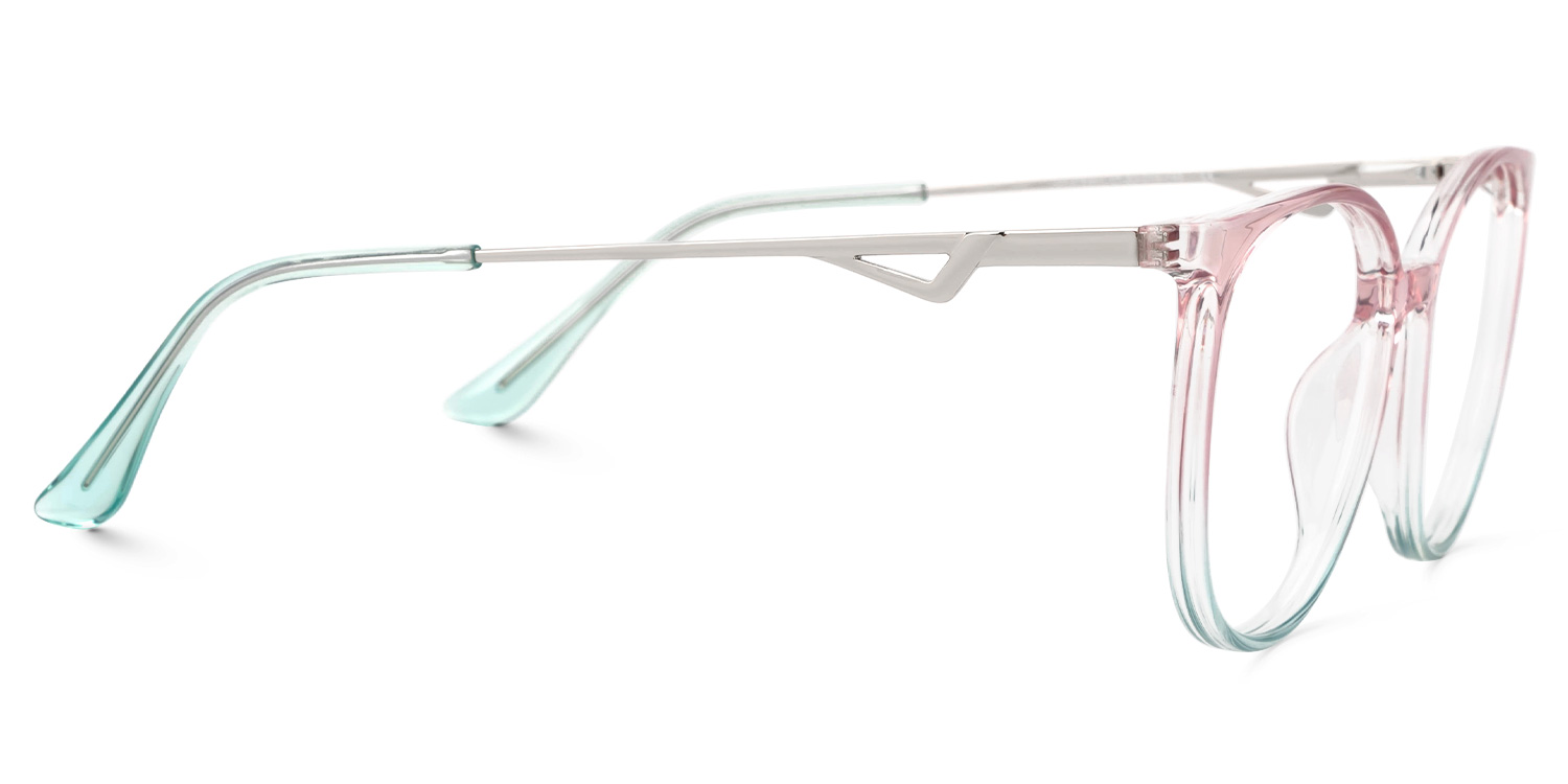 Babbage Rosa-Grün Rund Brille4