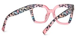 Malcolm Rosa-Leopard Rechteckig Brille5