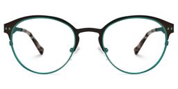 Aimee Grün-Schwarz Rund Brille0