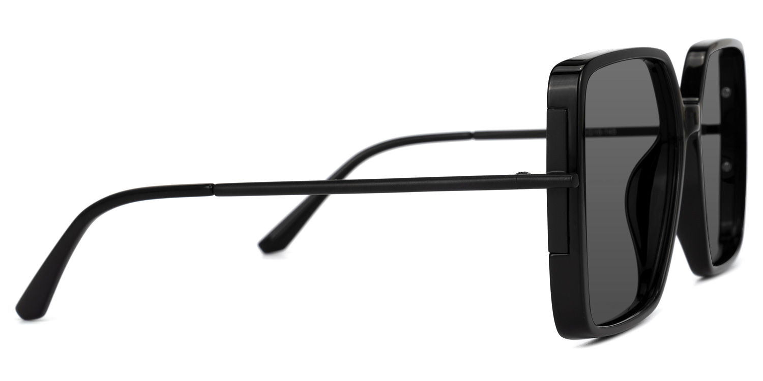 Georgia Schwarz Rechteckig Sonnenbrille3