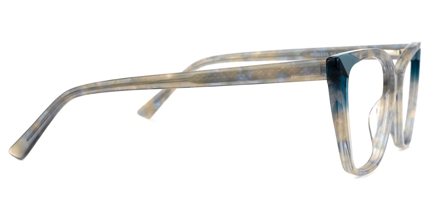 Kaula Blumendruck-Blau Cateye Brille3