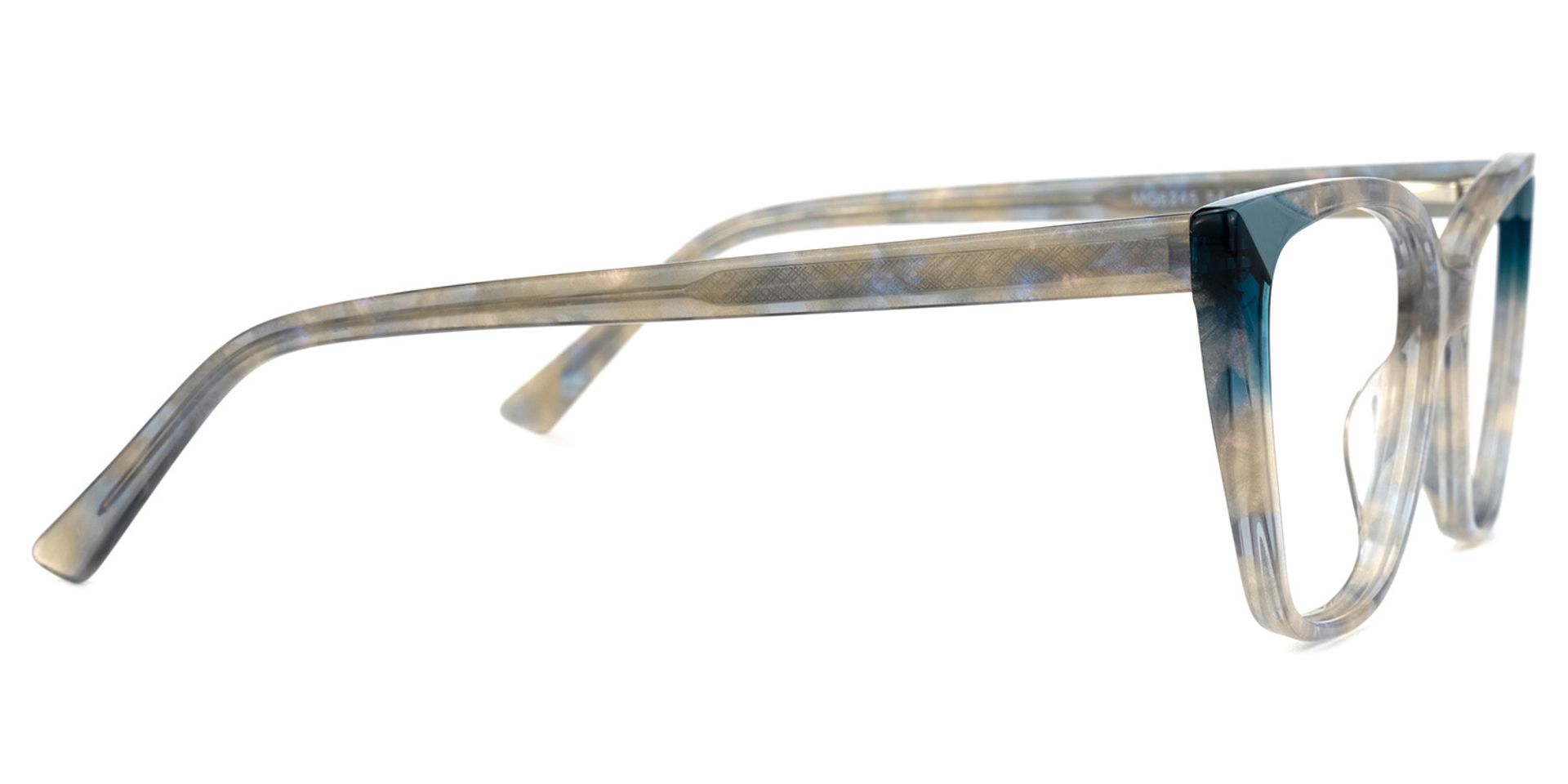 Kaula Blumendruck-Blau Cateye Brille3