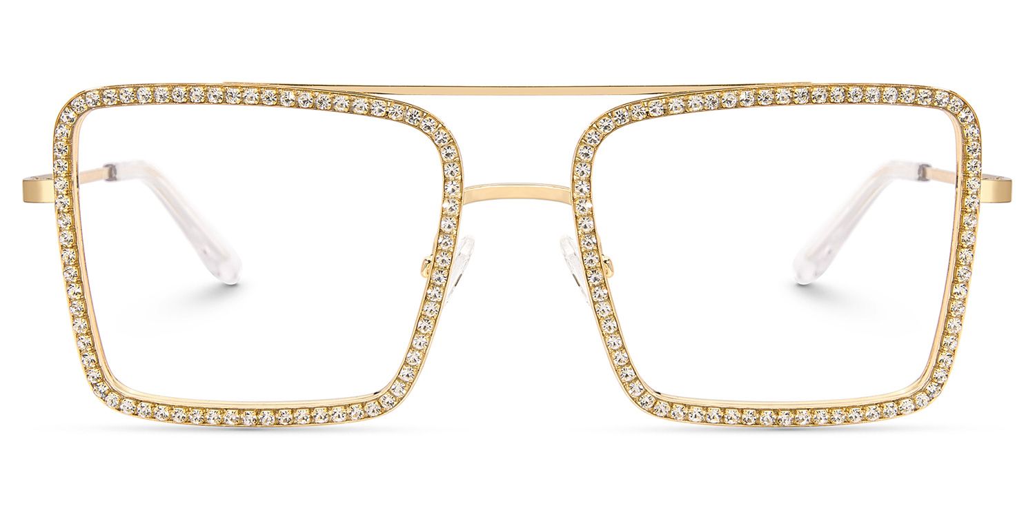 Diva Gold Quadratisch Brille0