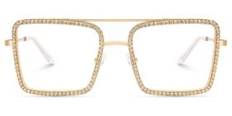Diva Gold Quadratisch Brille0