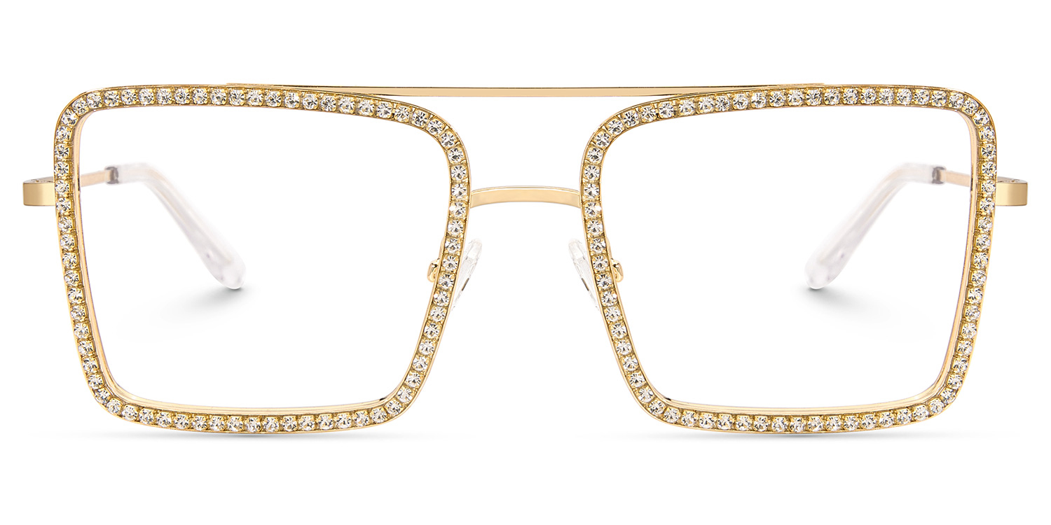 Diva Gold Quadratisch Brille0