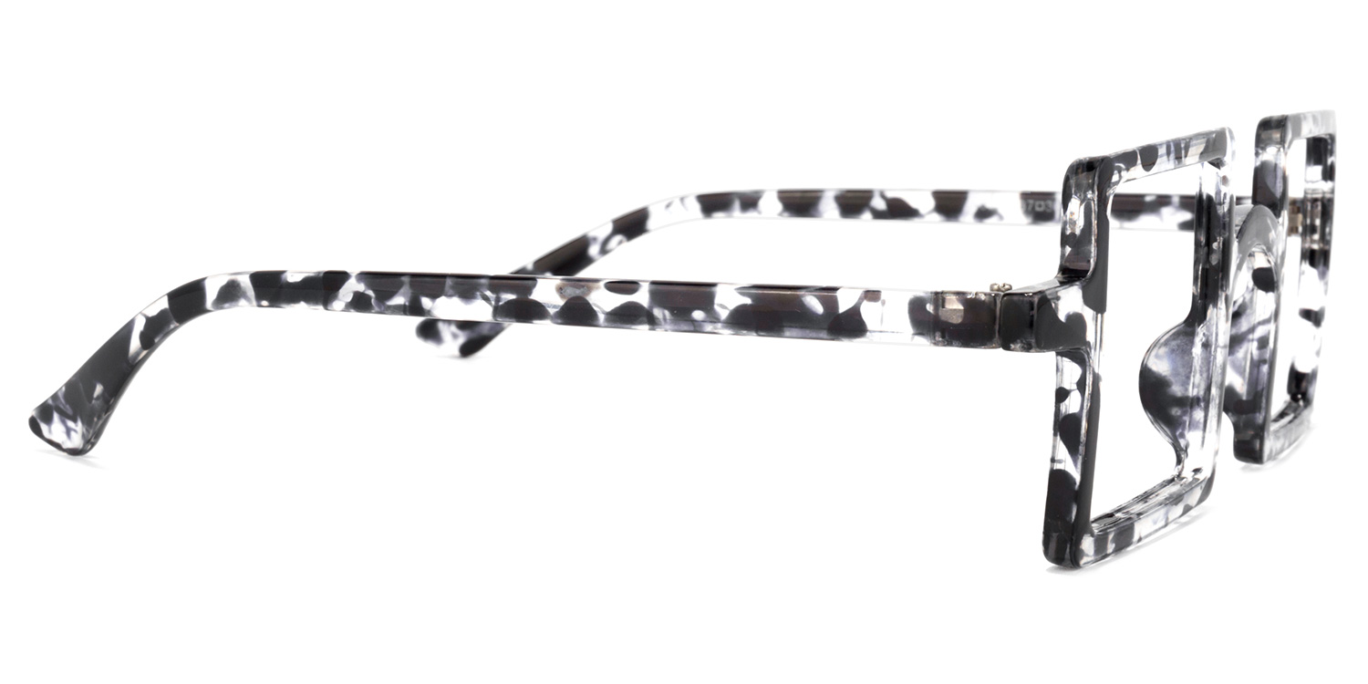 Clare Schwarz Kristall Rechteckige Brille3