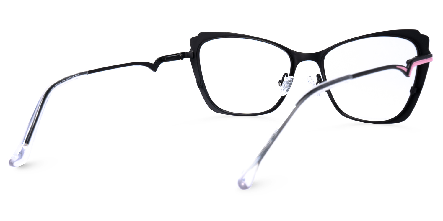 Jacquelyn Schwarz Rosa Cateye Brille4