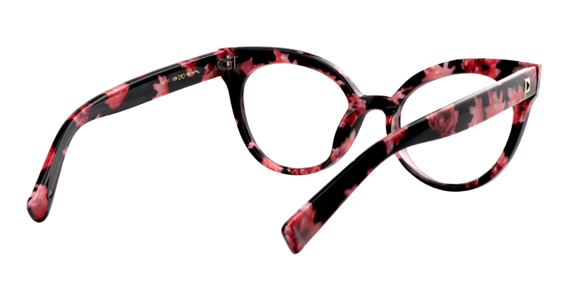 Miya Rot Blumenmuster Cat Eye Brille5