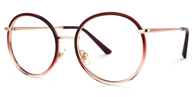 Kirk Dunkelrot Rund Brille1