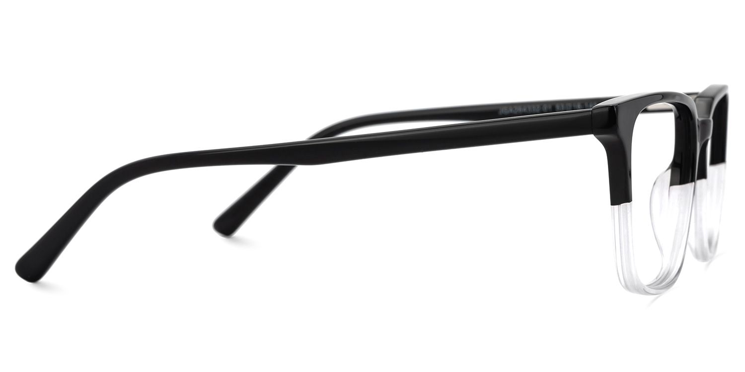 Barnhill Schwarz-Klar Quadratisch Acetat Brille2