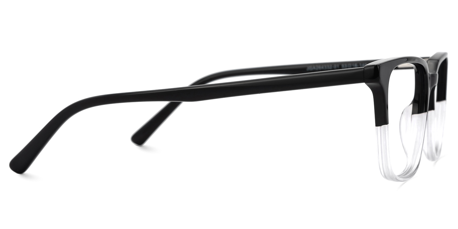 Barnhill Schwarz-Kristall Quadratisch Acetat Brille2