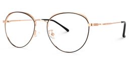 Madge Schwarz-Gold Rund Brille1