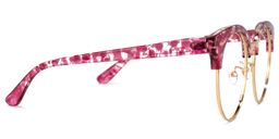 Tatiana Blumenmuster Rot Browline Rund Brille2