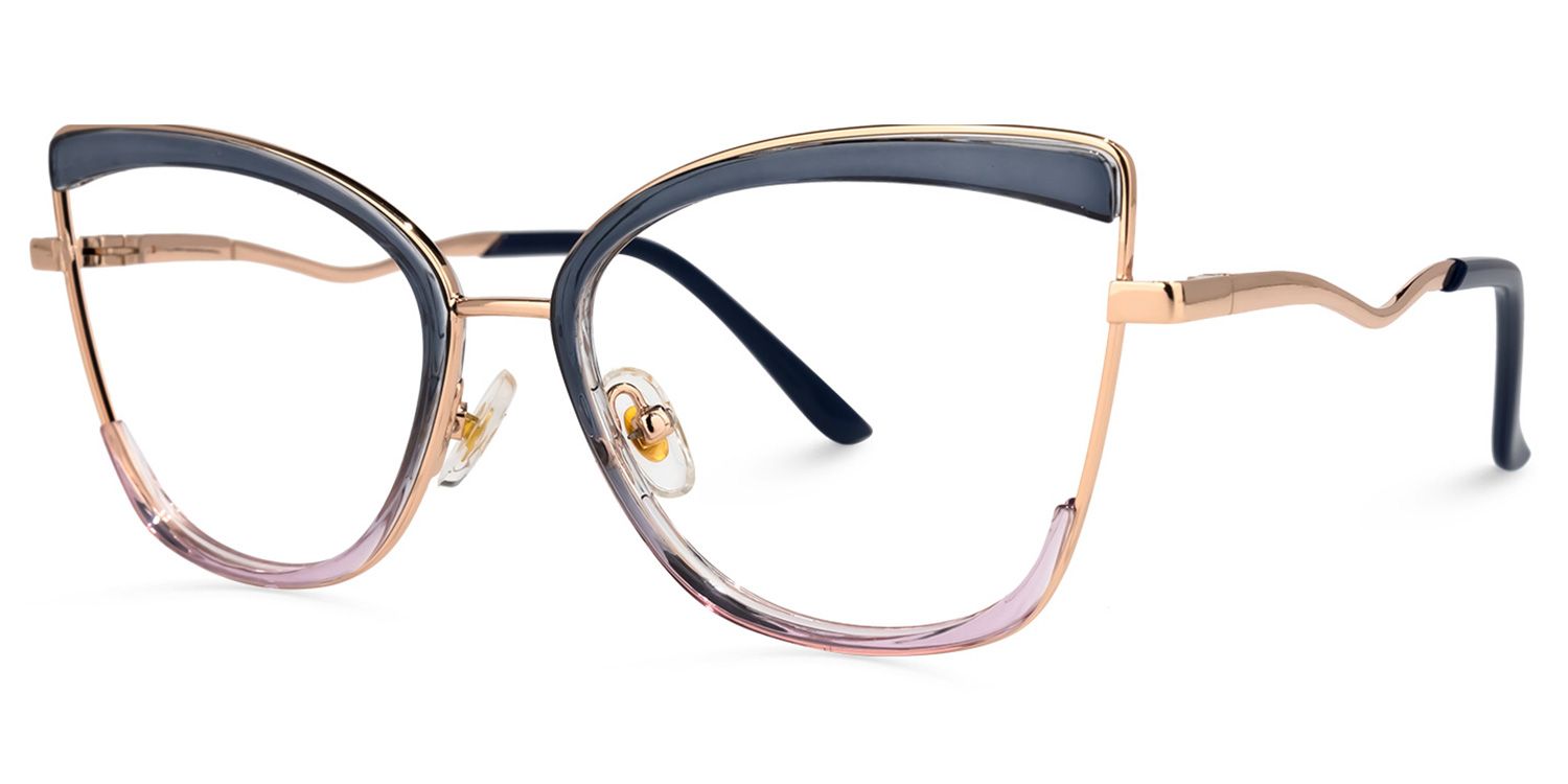 Pack Grau-Lila Cateye Brille1
