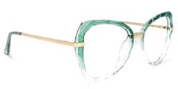 Mia Grün Klar Schmetterling Brille2