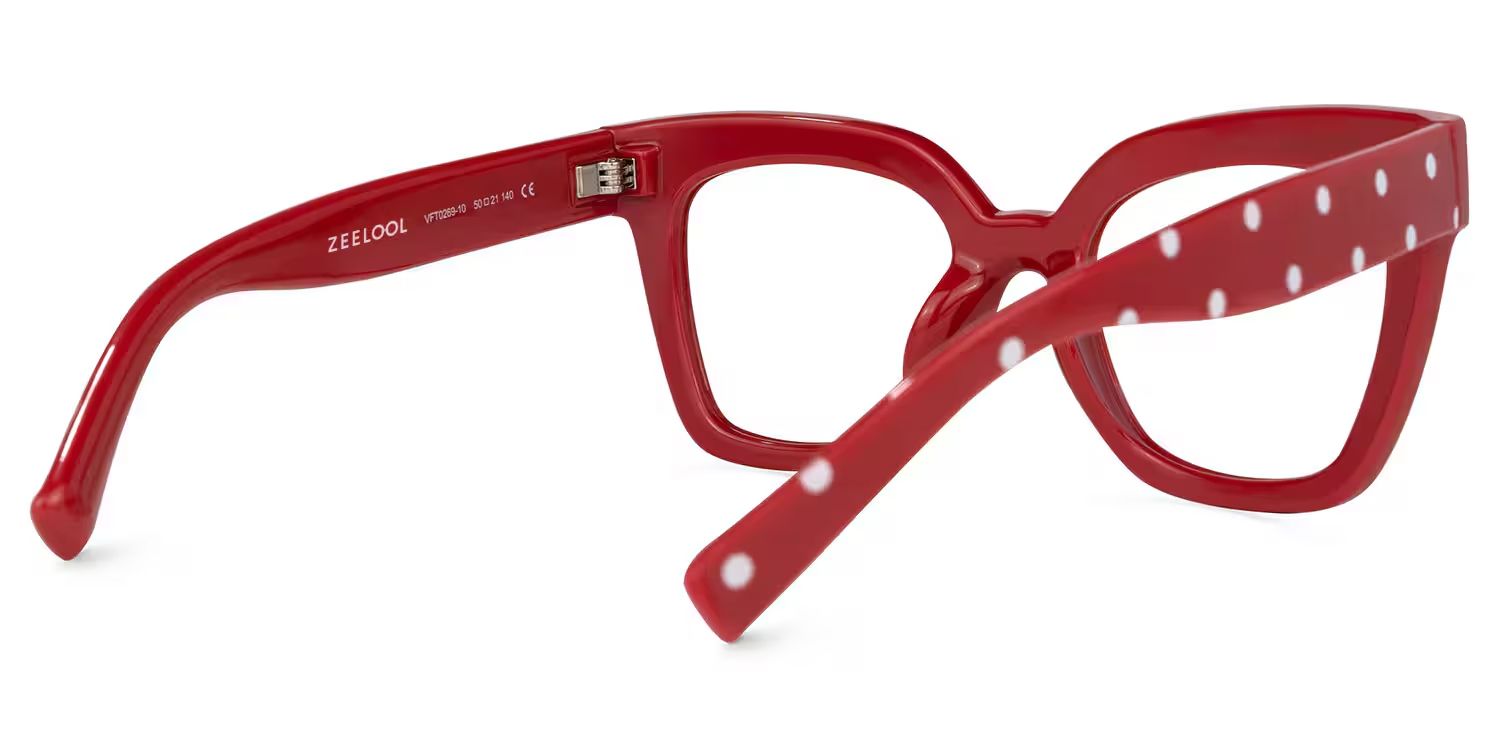 Malcolm Rot-Punkt Quadratisch TR90 Brille3
