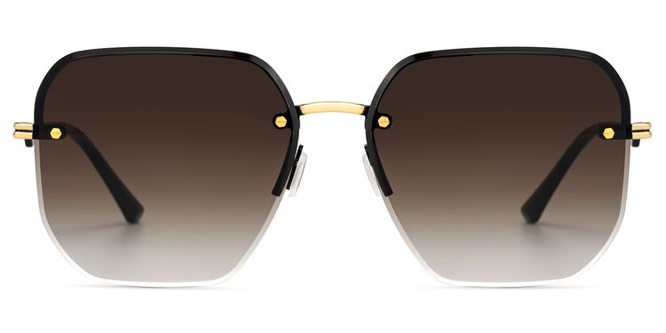 Geralene Gold Geometrisch Sonnenbrille