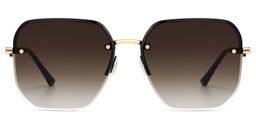 Geralene Gold Geometrisch Sonnenbrille0