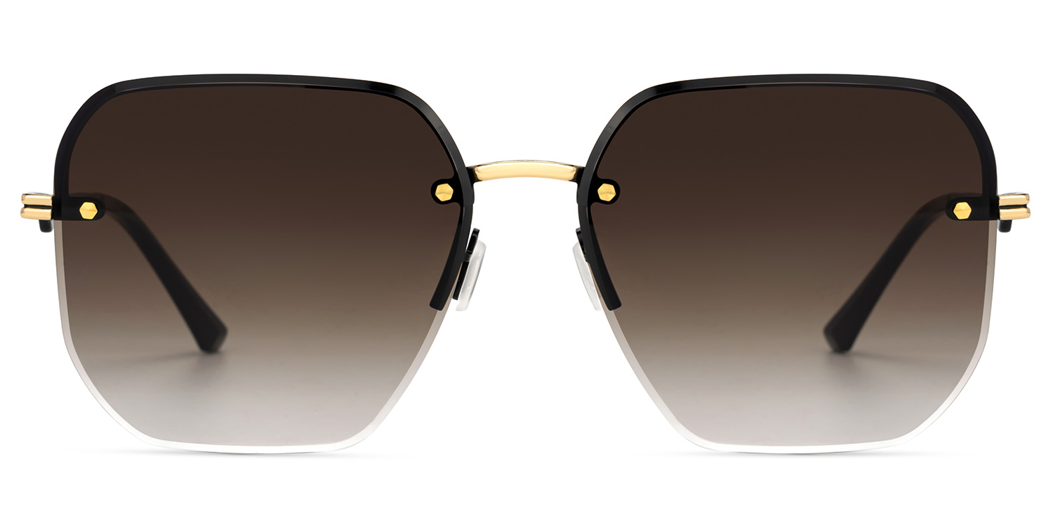 Geralene Gold Geometrisch Sonnenbrille gutes Bild