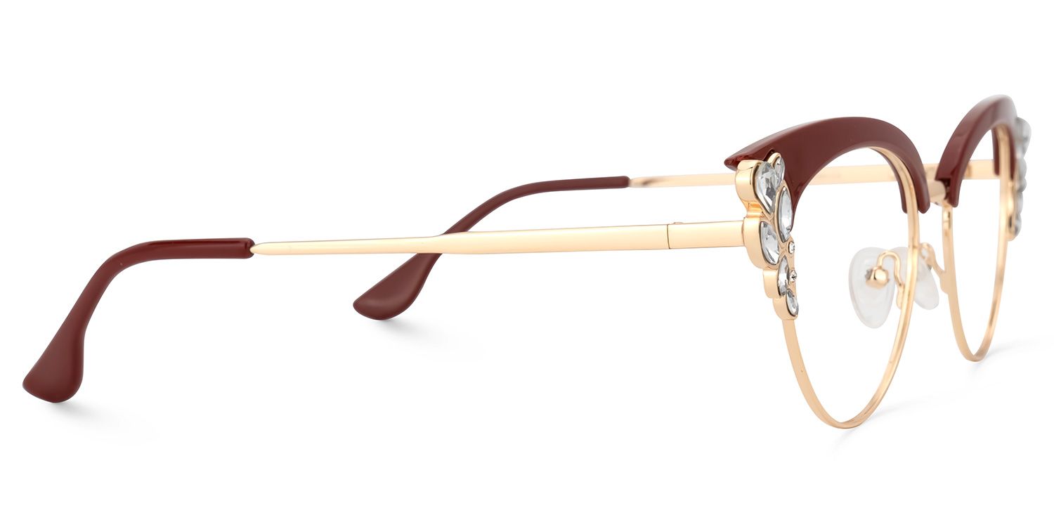 Hearn Rot Gold Cat Eye Brille2