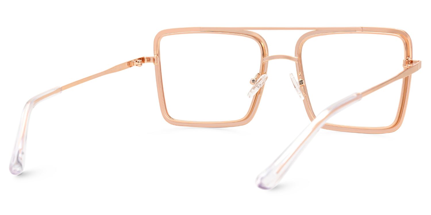 Diva Rosa-Gold Quadratisch Metall Brille4