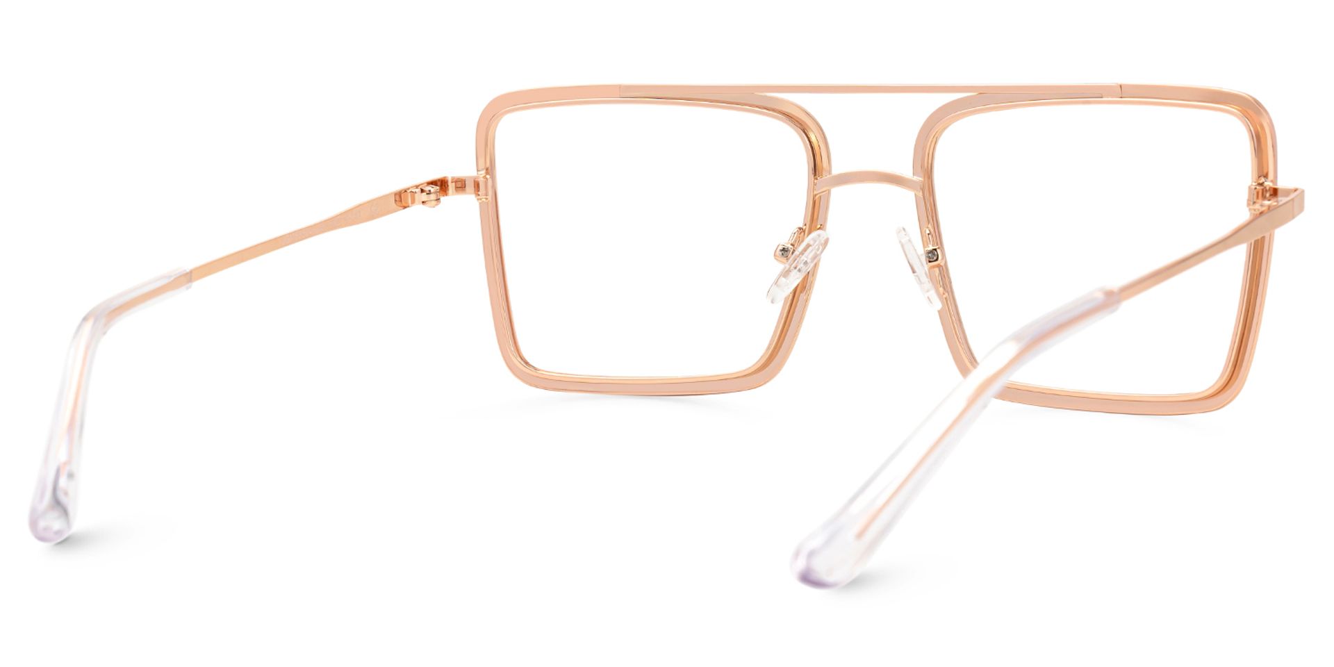 Diva Rosa-Gold Quadratisch Metall Brille4
