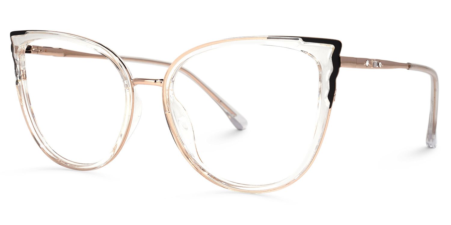 Eudora Rosa-Klar Cateye Brille1