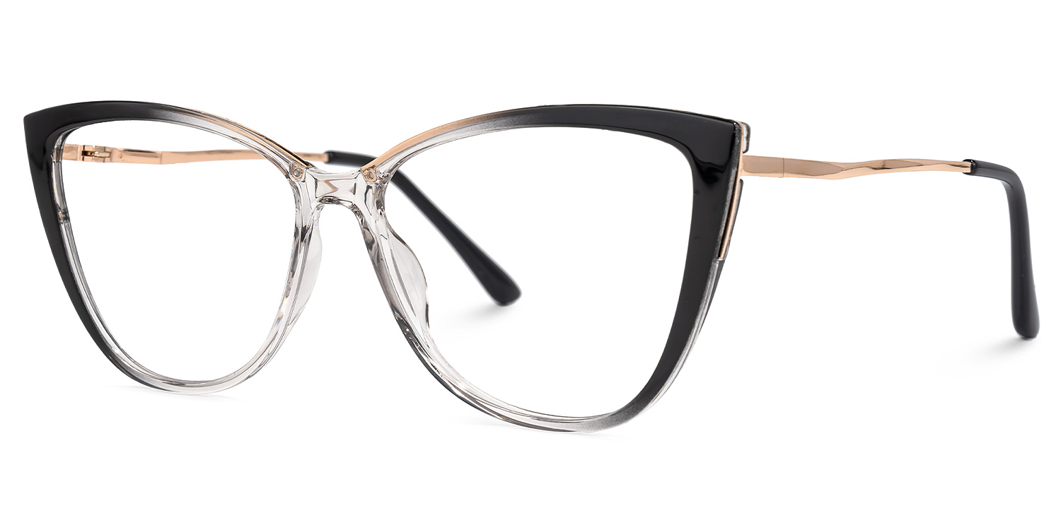 Carina Schwarz Kristall Cateye Brille1