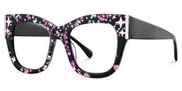 Minfia Schwarz-Sternmuster Quadratisch Brille4