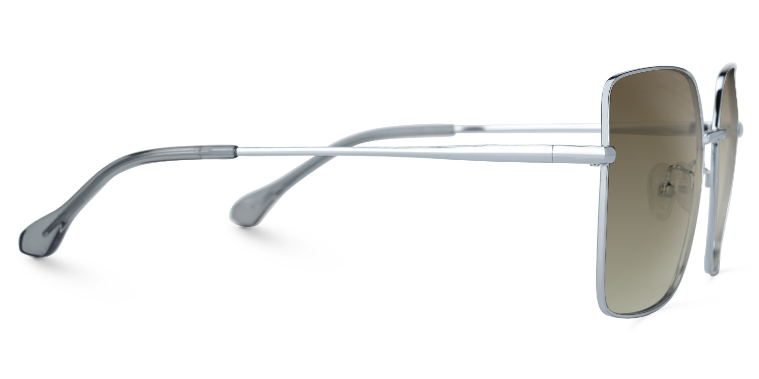 Marlo Silber Rechteckig Sonnenbrille3