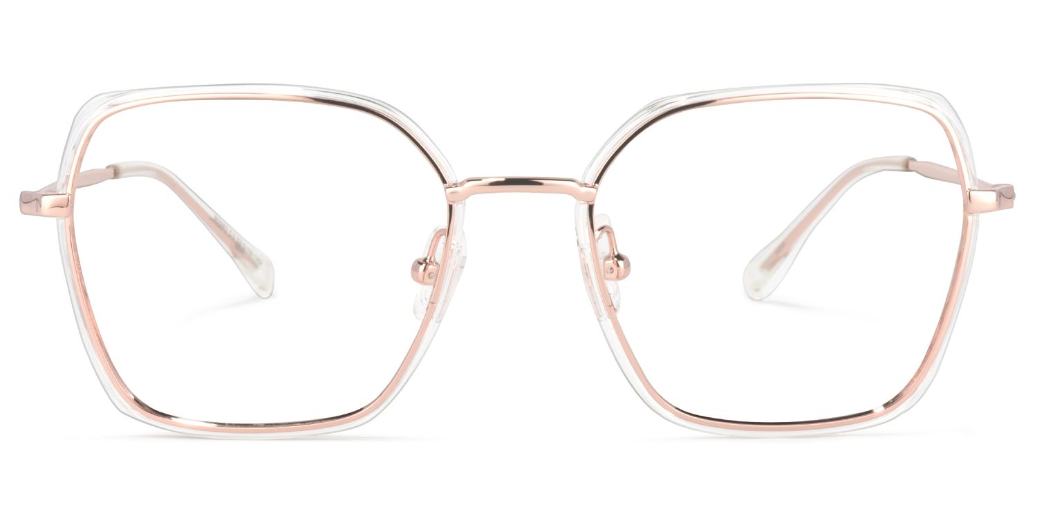 Natalee Gold Klar Quadratisch Brille0