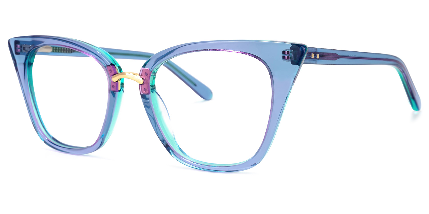 Martha Blaue Kristall Cateye Brille1
