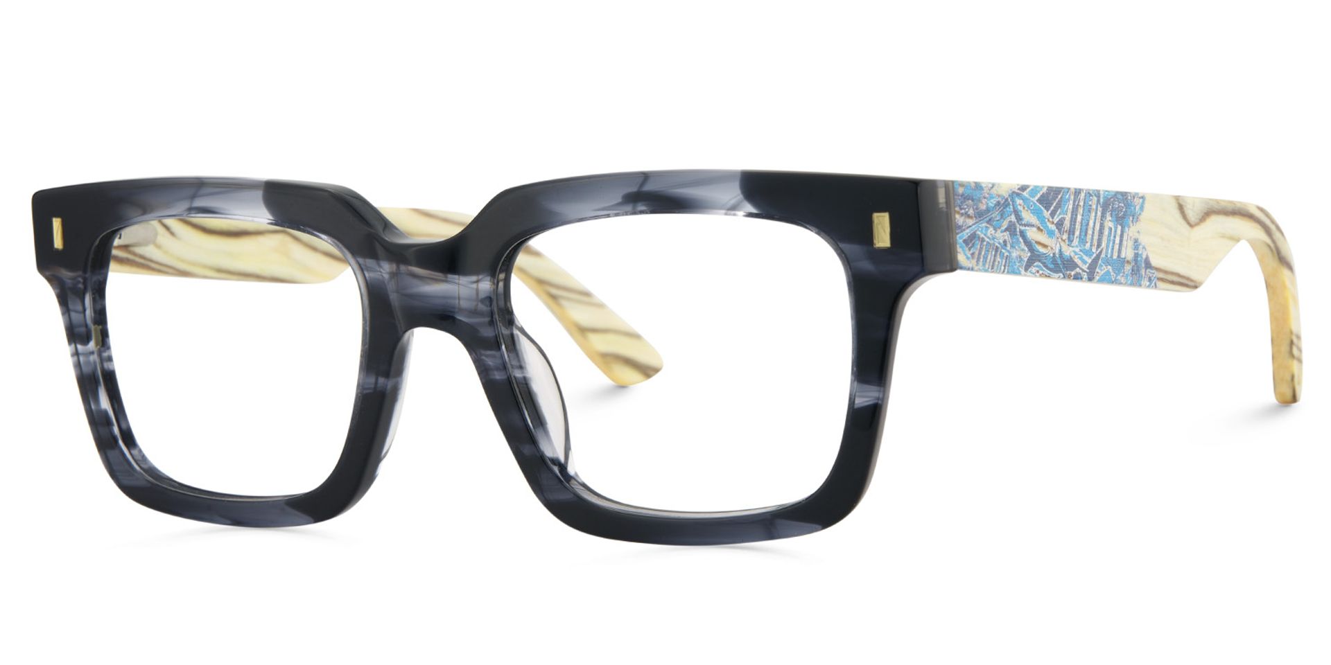 Rangel Grau Rechteckig Gemischte-Materialien Brille2