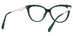 Sherrie Grün-Blumendruck Cateye Brille5