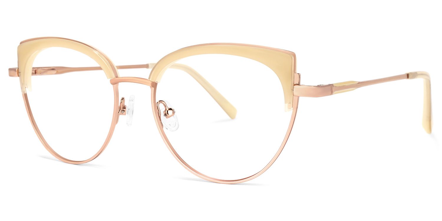Lorchen Gelb-Gold Cateye Brille1