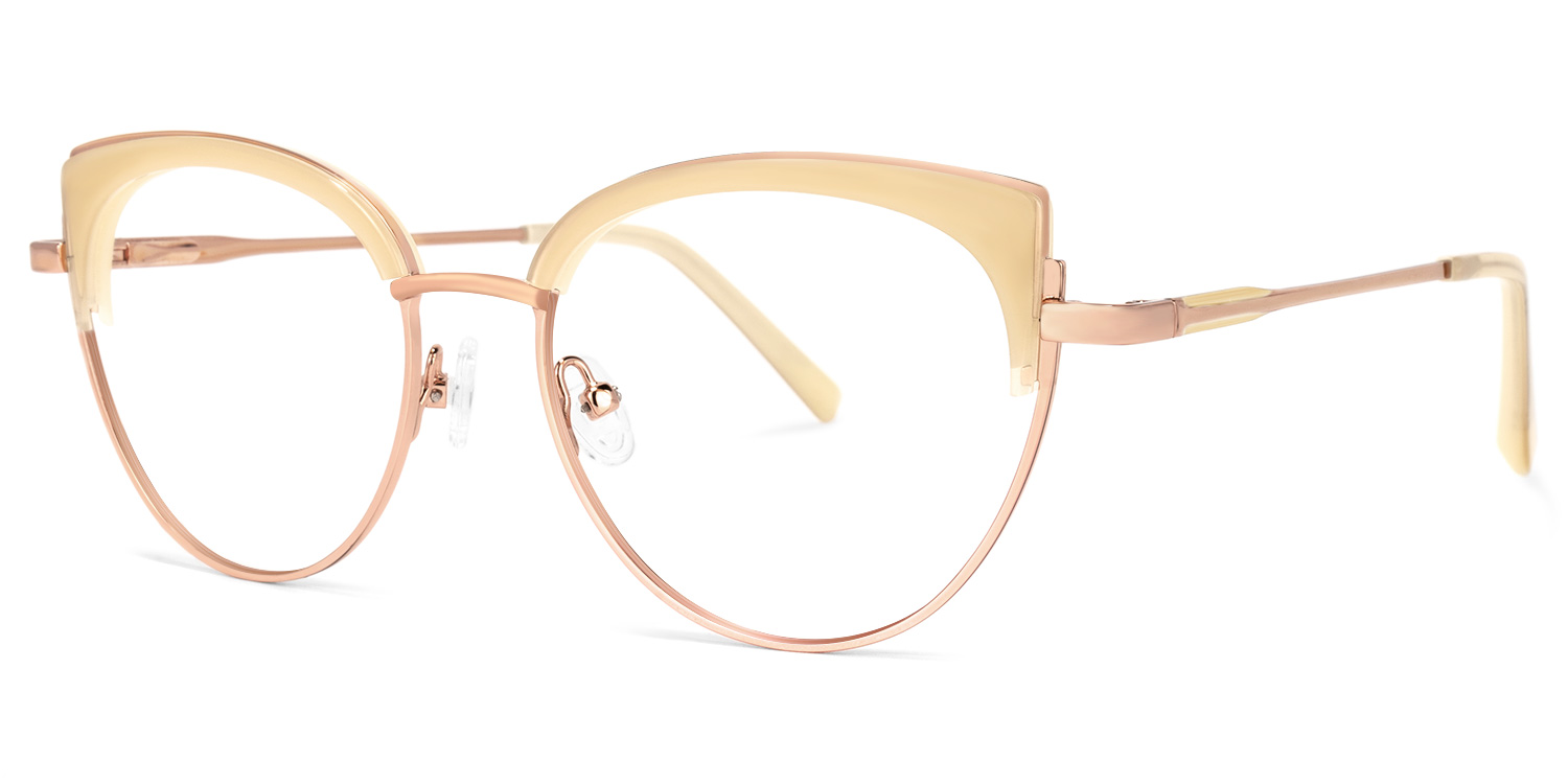 ZEELOOL Lorchen Gelb-Gold Cateye Brille