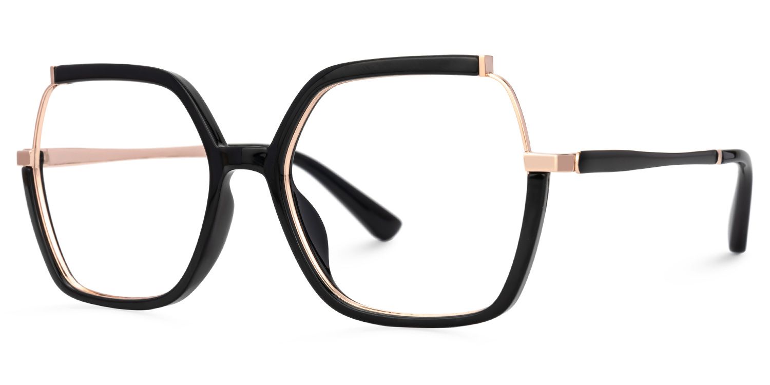 Yulisa Schwarz Quadratisch Brille1