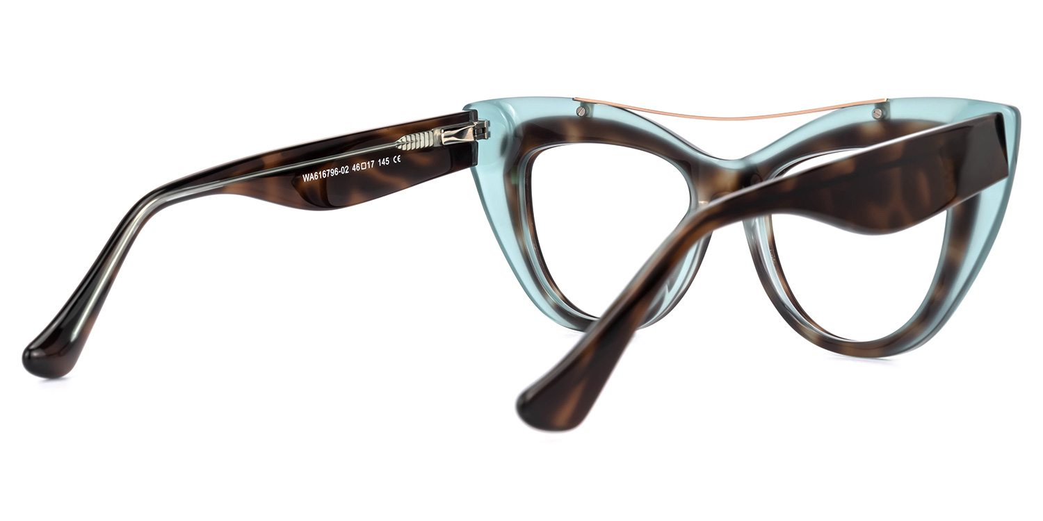 Poutch Blau Cateye Brille2