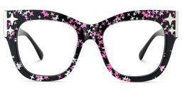Minfia Schwarz-Sternmuster Quadratisch Brille2