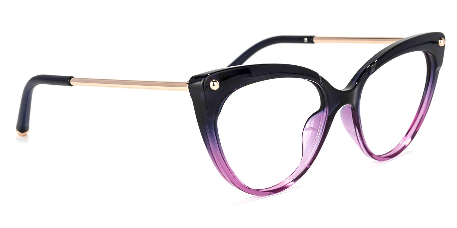 Alivia Schwarz Lila Cat Eye Brille2