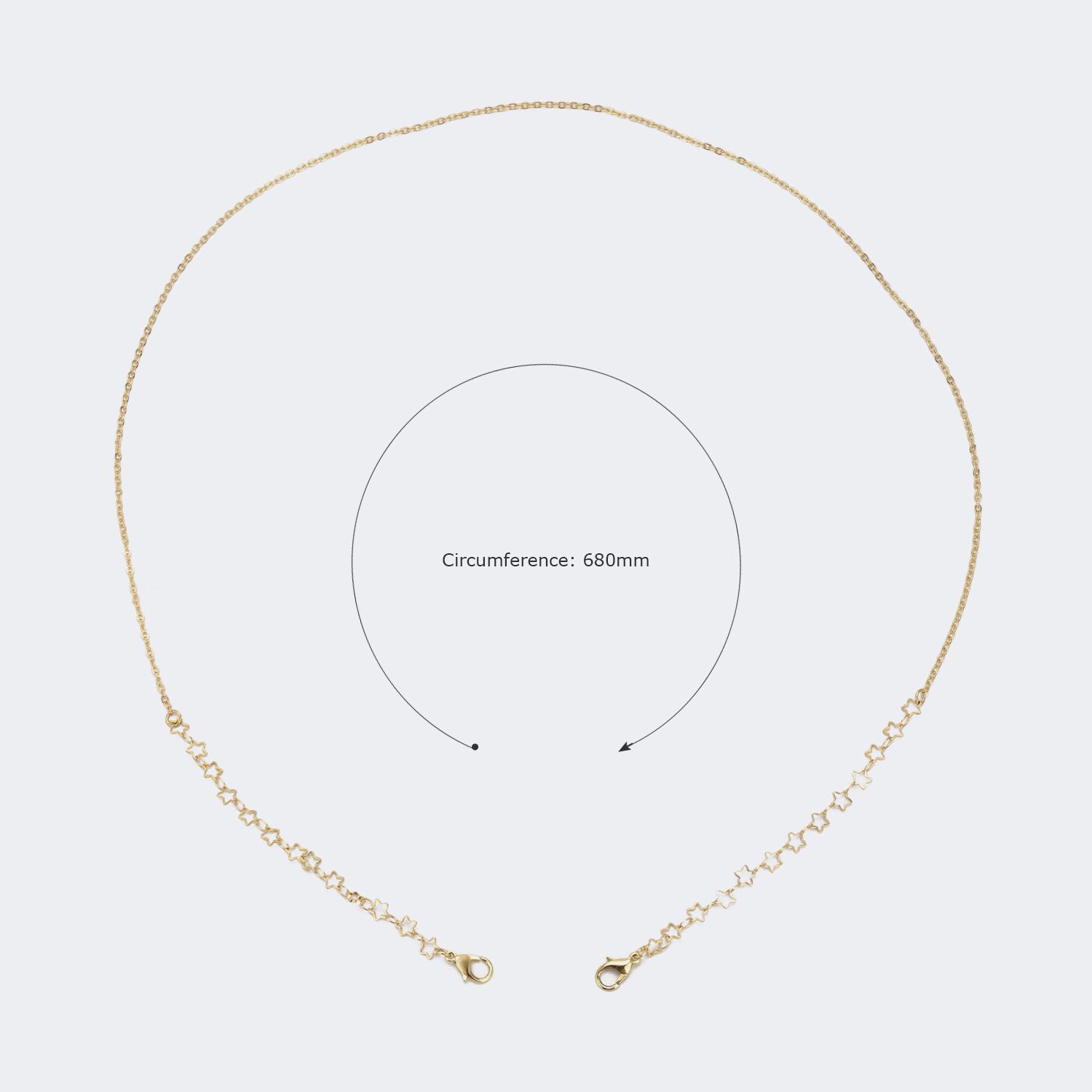 Rasha Gold Pentagramm Brillenkette2