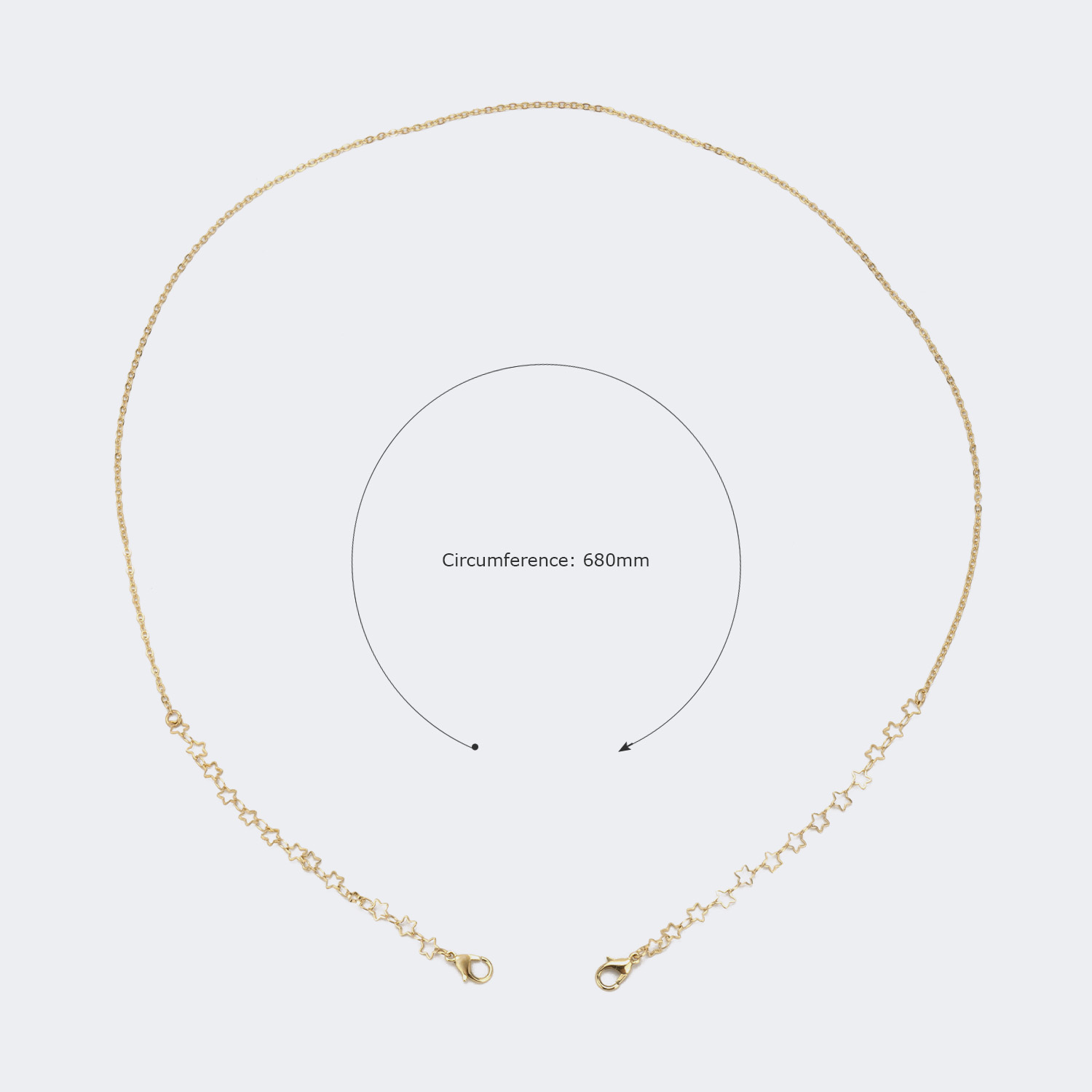 Rasha Gold Pentagramm Brillenkette2