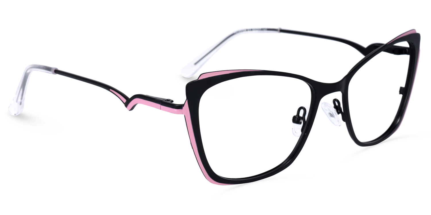 Jacquelyn Schwarz Rosa Cateye Brille2