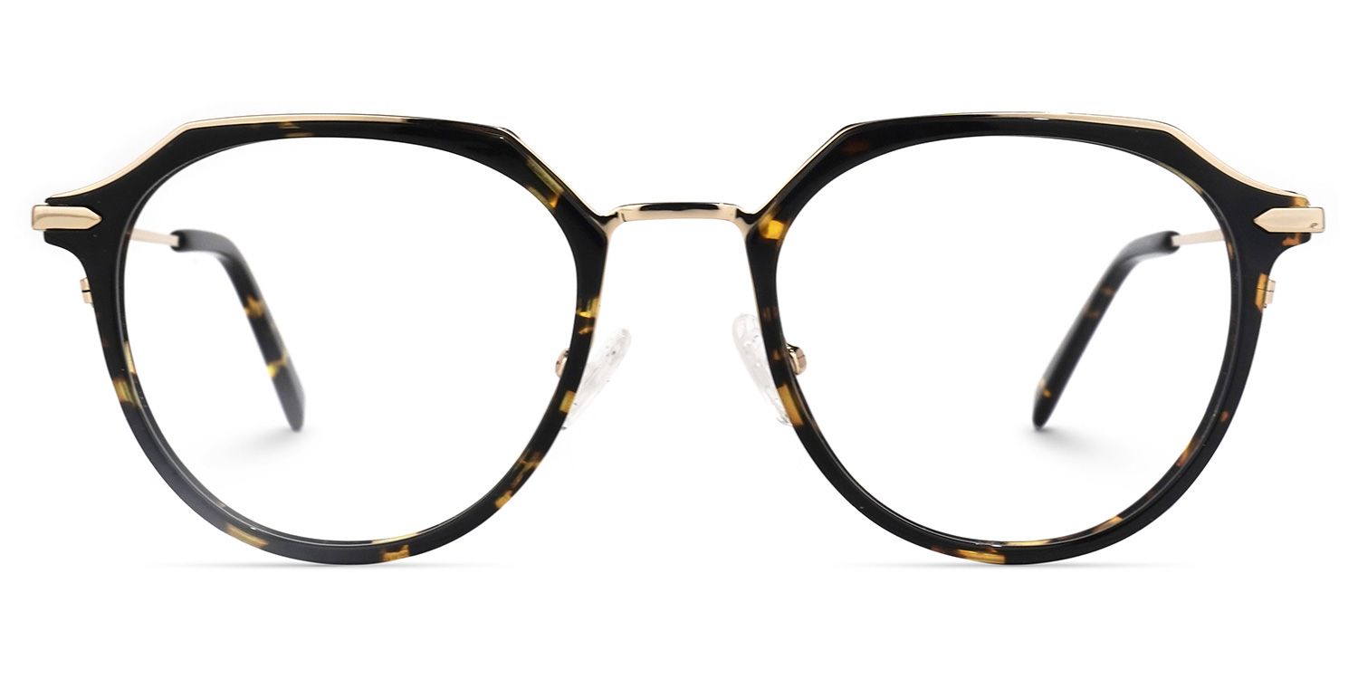 Gage Gelb-Tortoise Rund Brille0