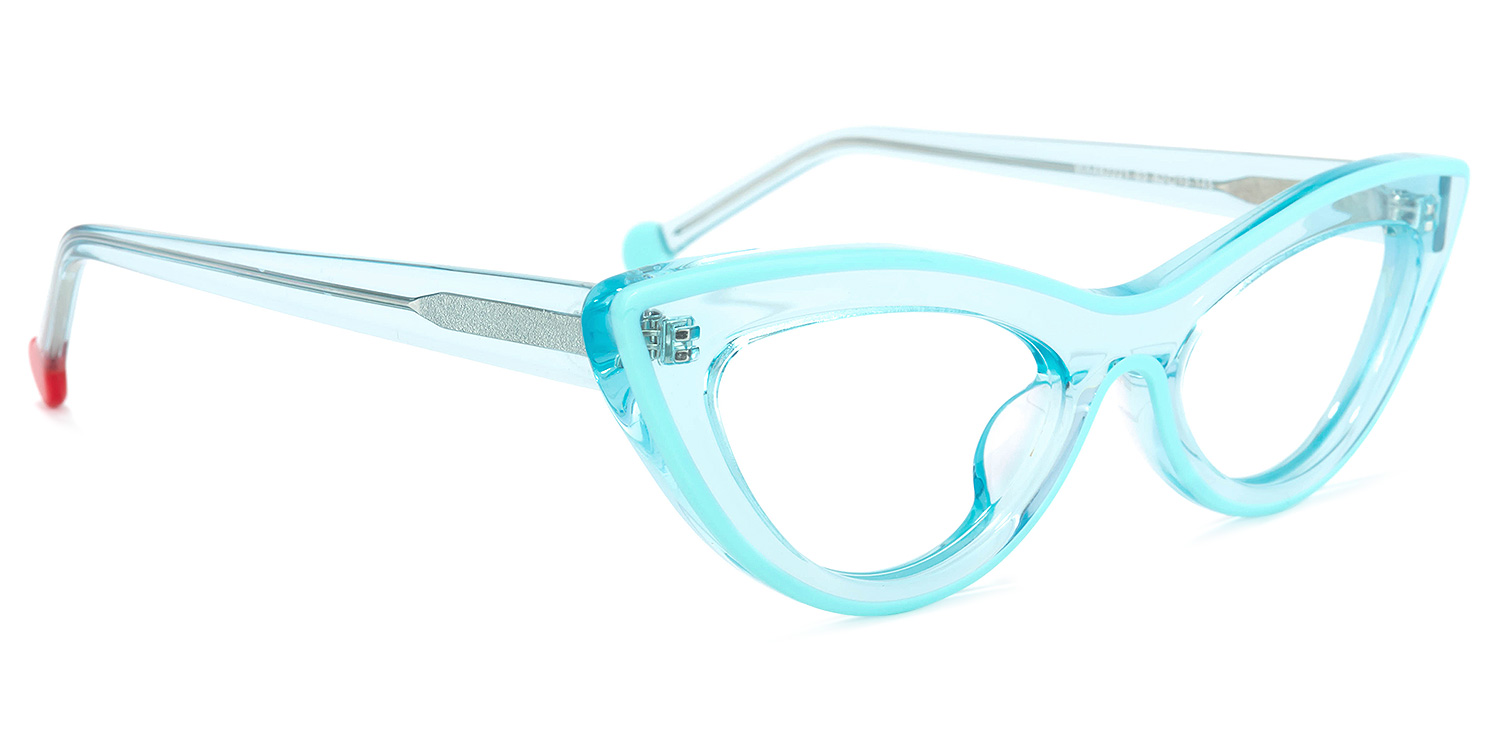 Yuki Blau Kristall Cateye Brille2