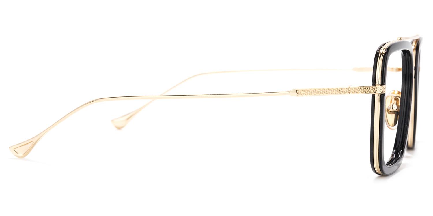 Gifford Schwarz Gold Pilot Brille3