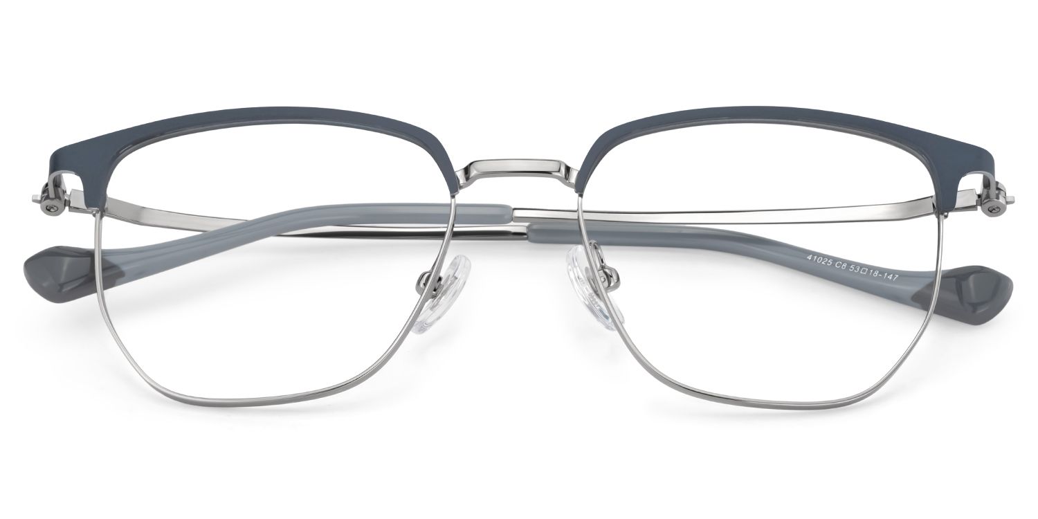 Orpah Grau Browline Metall Brille1